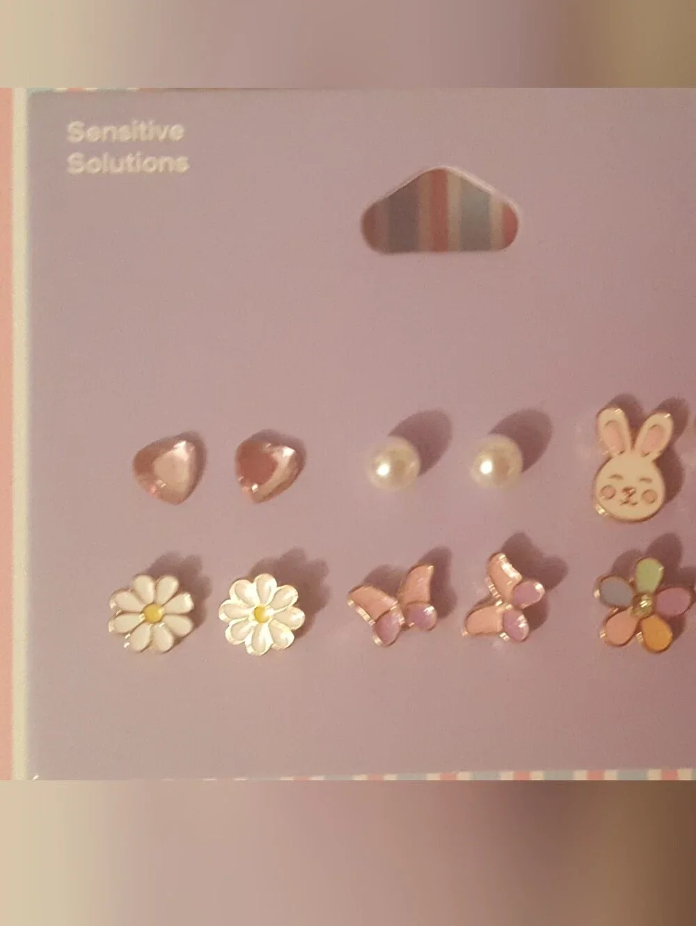 Claire's Kids Easter/Spring Pink Floral, Pearl & Bunny Earring Set
